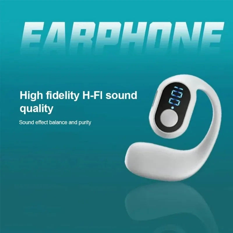 Auricular Bluetooth 5.3 TWS Inalámbrico de Gancho Orejero Auricular HiFi Estéreo con Reducción de Ruido Impermeable para Huawi Xiami