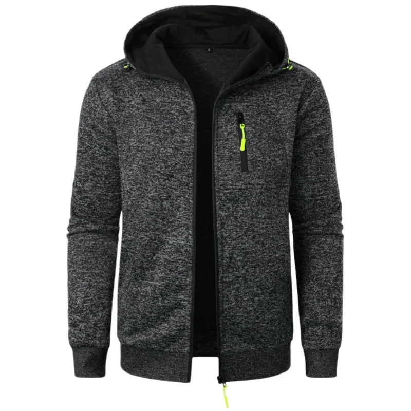 Sudadera con capucha de manga larga para hombre, diseño de cremallera, sudadera con capucha, ropa deportiva, chaqueta casual ajustada
