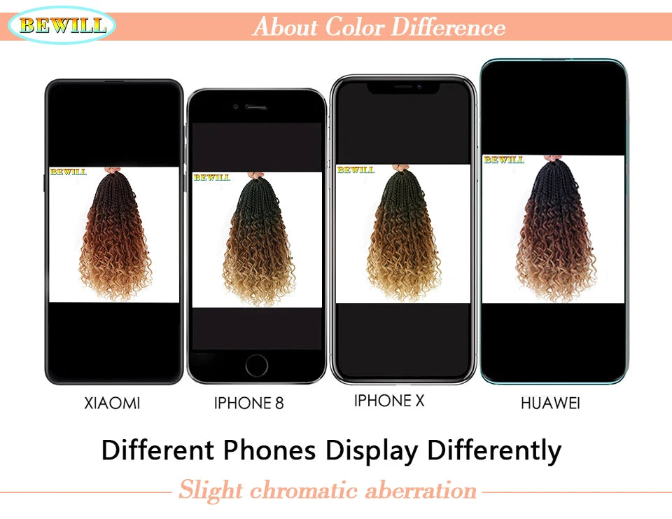 18" Long Boho Braids Extensions Goddess Box Braids Crochet Hair Black Purple Pink Synthetic Braiding Hair Bohemian Hippie Braids