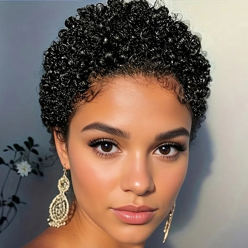 4" Afro Curly Pixie Wig
