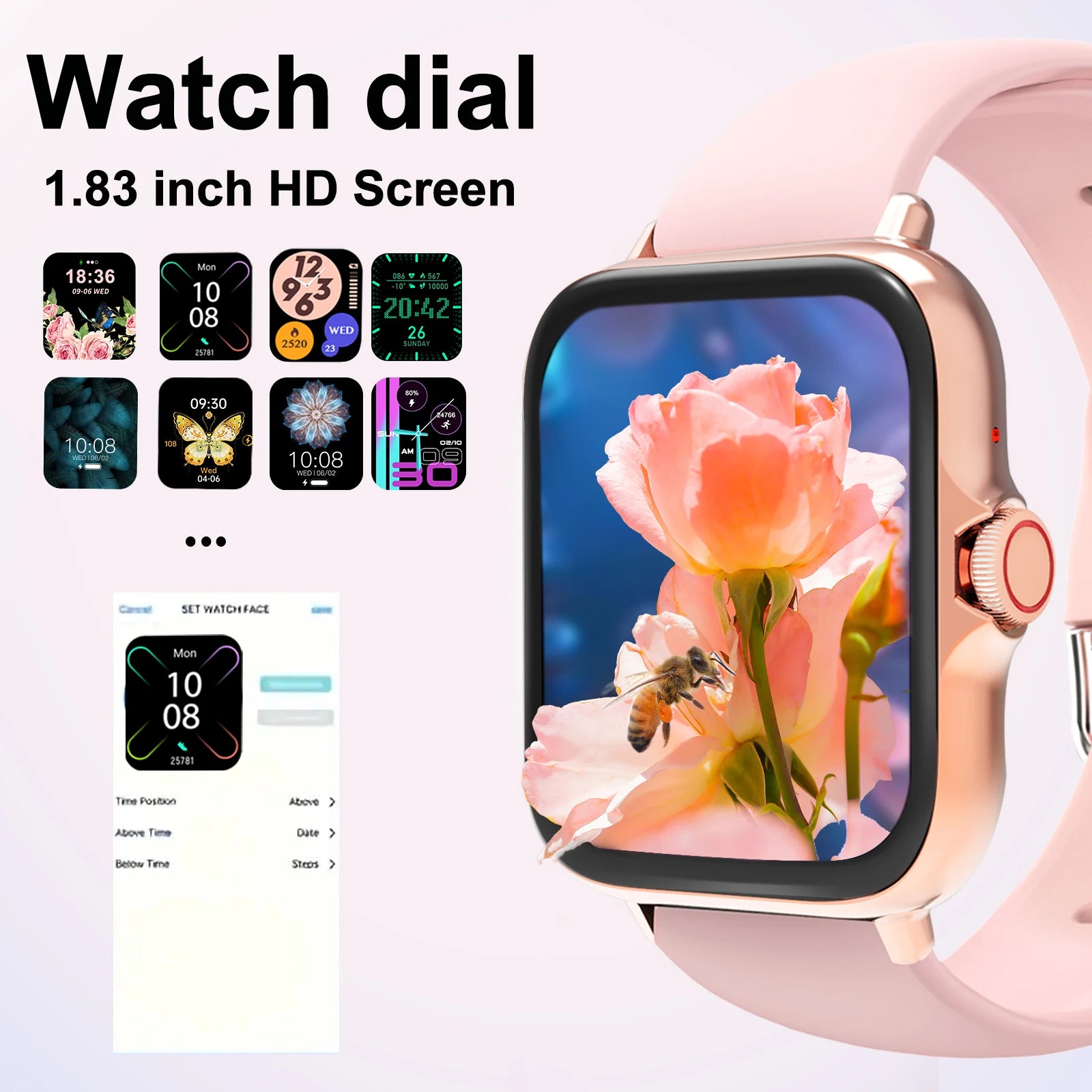 El smartwatch tiene función de llamada, notificación de mensajes, diseño ultrafino, es compatible con Android y iPhone, regalo neutro, múltiples