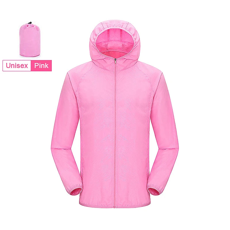 JNLN Chaqueta de senderismo unisex para hombre y mujer, impermeable, de secado rápido, cortavientos para camping, ropa de pesca al aire libre, chubasquero anti-UV