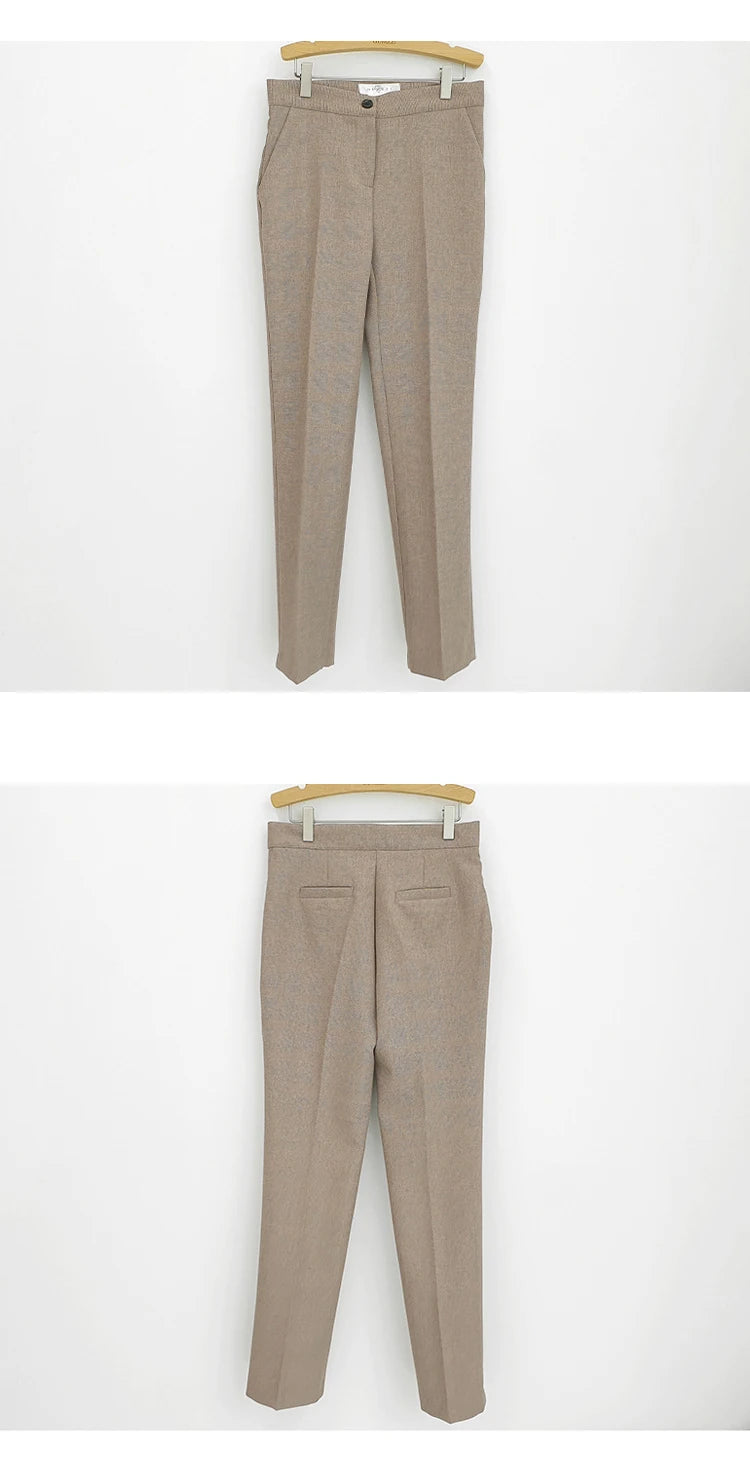 Mote Vår Høst Formelt 3-delt antrekk Dresser Dameklær Pendlerdress Topper Frakk Blazer Vest Lange Bukser Buksesett