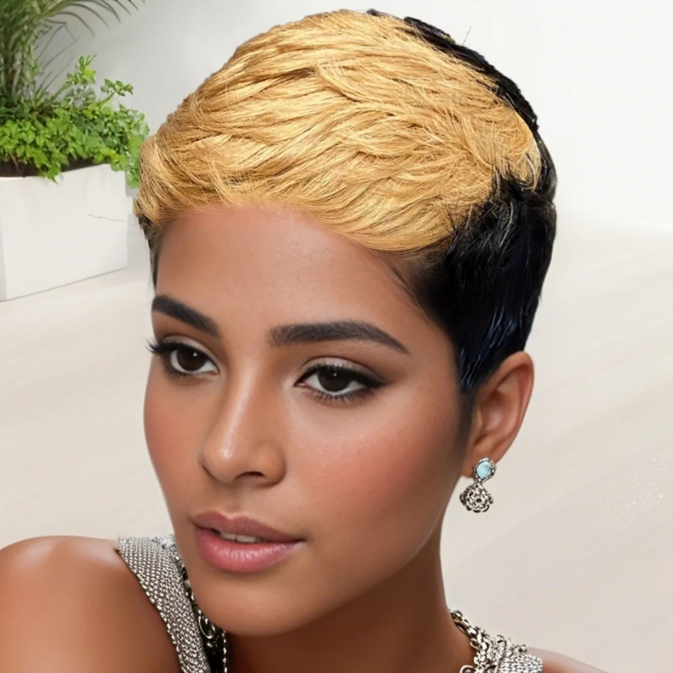 Short Layered Pixie Cut Wig Human Hair Wigs Brazilian Remy Hair Wigs Full Machine Made Wigs For Women