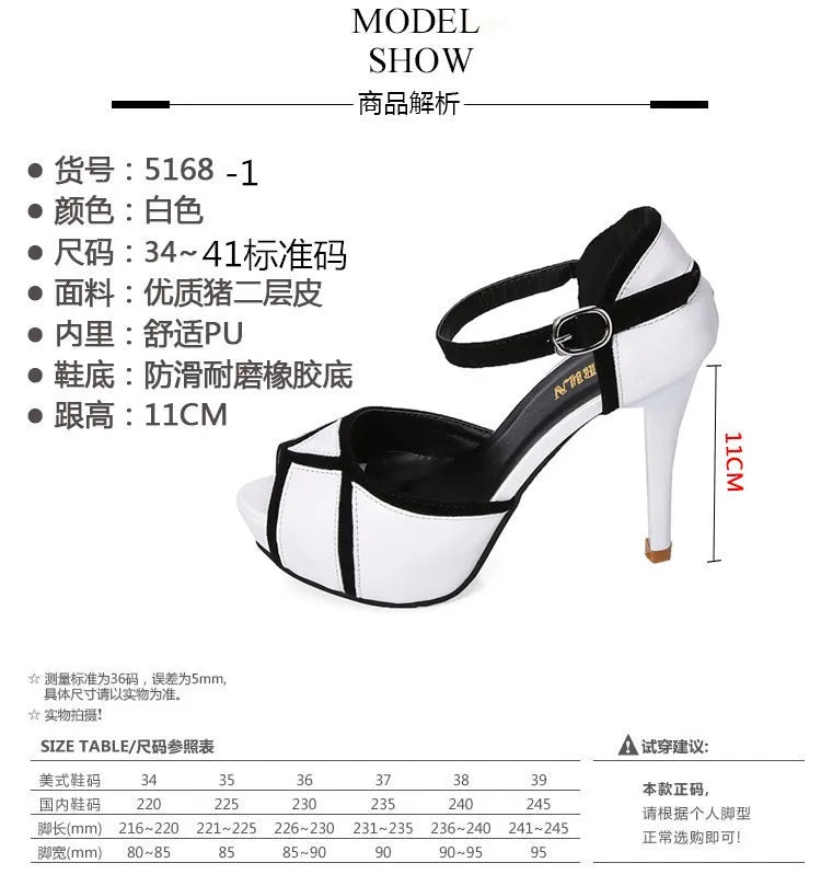 Hollow Buckle High Heel Sandals