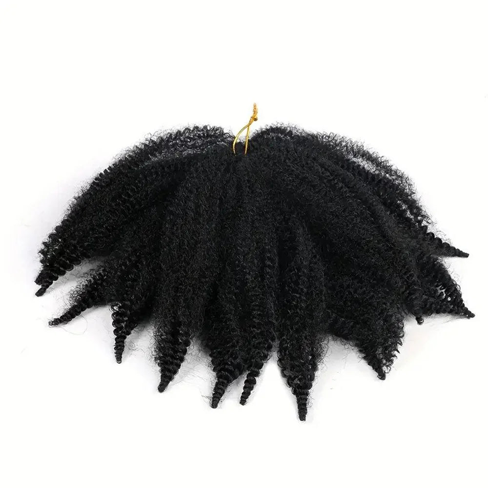 Cabello de ganchillo para trenzas Marley de 8 pulgadas, para trenzas cortas afro kinky, extensiones de cabello de fibra sintética ombré para mujeres