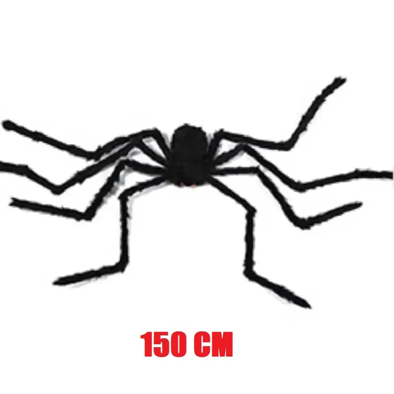 Araña Grande de Peluche de Halloween, Decoración de Halloween de Terror, Accesorio de Fiesta, Decoración Gigante de Araña para Exteriores de 30-200cm, Broma de Cámara, Araña Negra