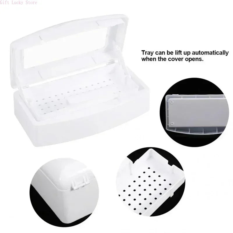Nail Art Tools Sterilizer Tray, Disinfection Pedicure Manicure Tools Box, Salon Tools
