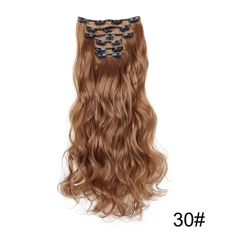 24" Long Curly Clip-In Hair Extensions – Soft, Ombre & Heat-Resistant