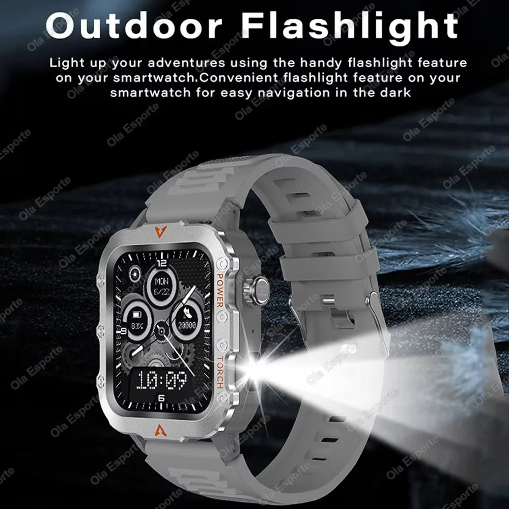 New Sports Smart Watch Bluetooth Call LED Flashlight Multiple Exercise Modes Fitness Waterproof Smartwatch For Men Women