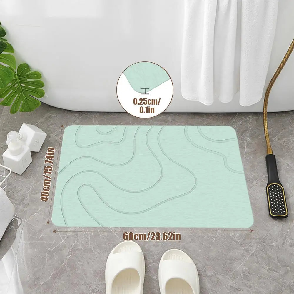 Alfombrilla de piedra para secado de baño, alfombrilla blanda de barro de diatomeas, alfombrilla antideslizante para puerta de inodoro, alfombrilla de ducha de piedra de diatomeas de secado rápido con absorción de agua