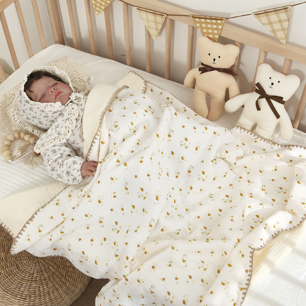 Mantas de bebé para camas, 4 capas de algodón, muselina, ropa de cama, accesorios para bebés, toalla de baño para recién nacidos, madres e hijos