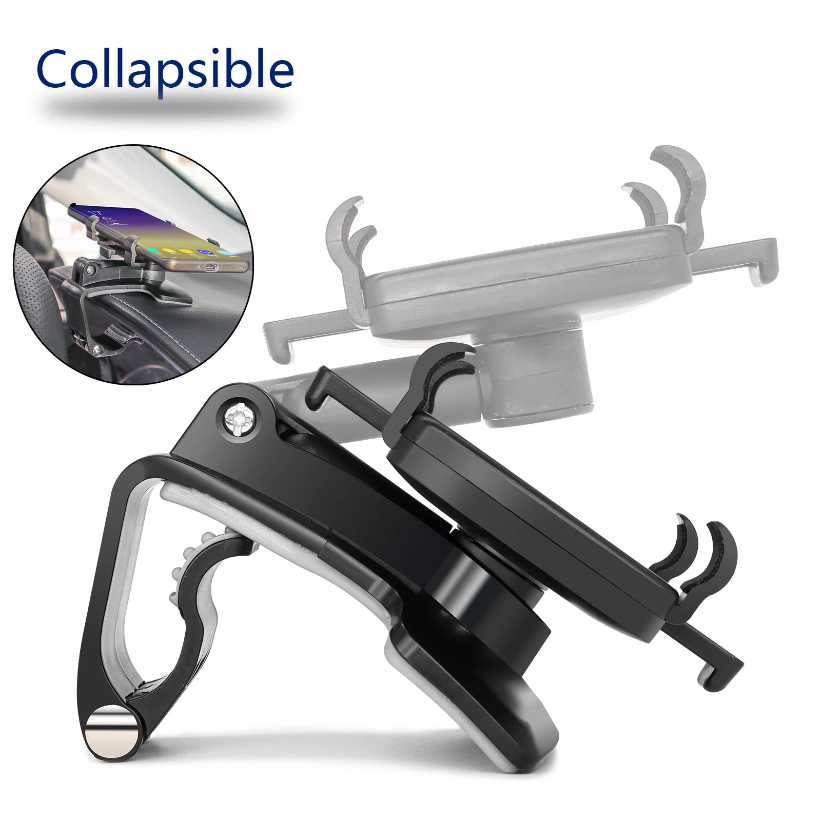 Soporte de teléfono móvil para salpicadero, soporte para coche, salpicadero, rotación de 360°, soporte multifuncional, soporte universal para GPS, clip