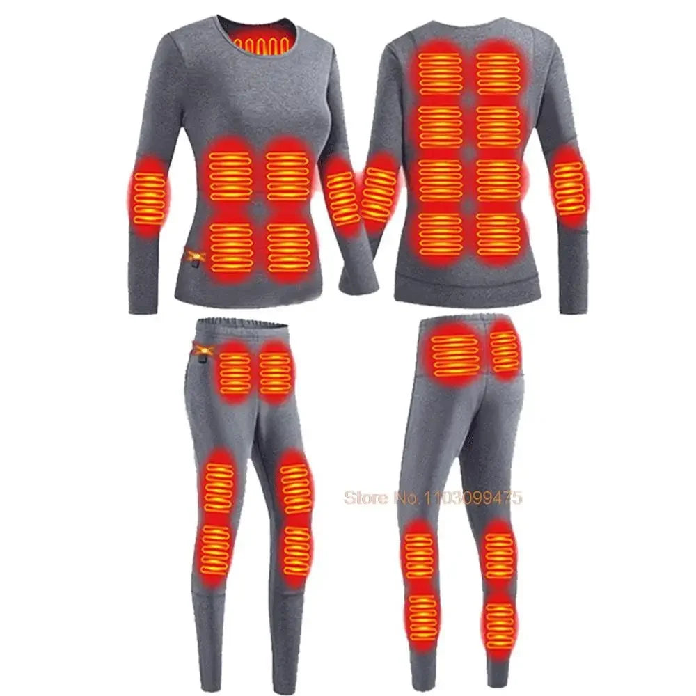 Varmet undertøy Vintertermottøy Dame Herre 28 områder Varmejakke Vintersportstilbehør Elektrisk oppvarmet utstyr