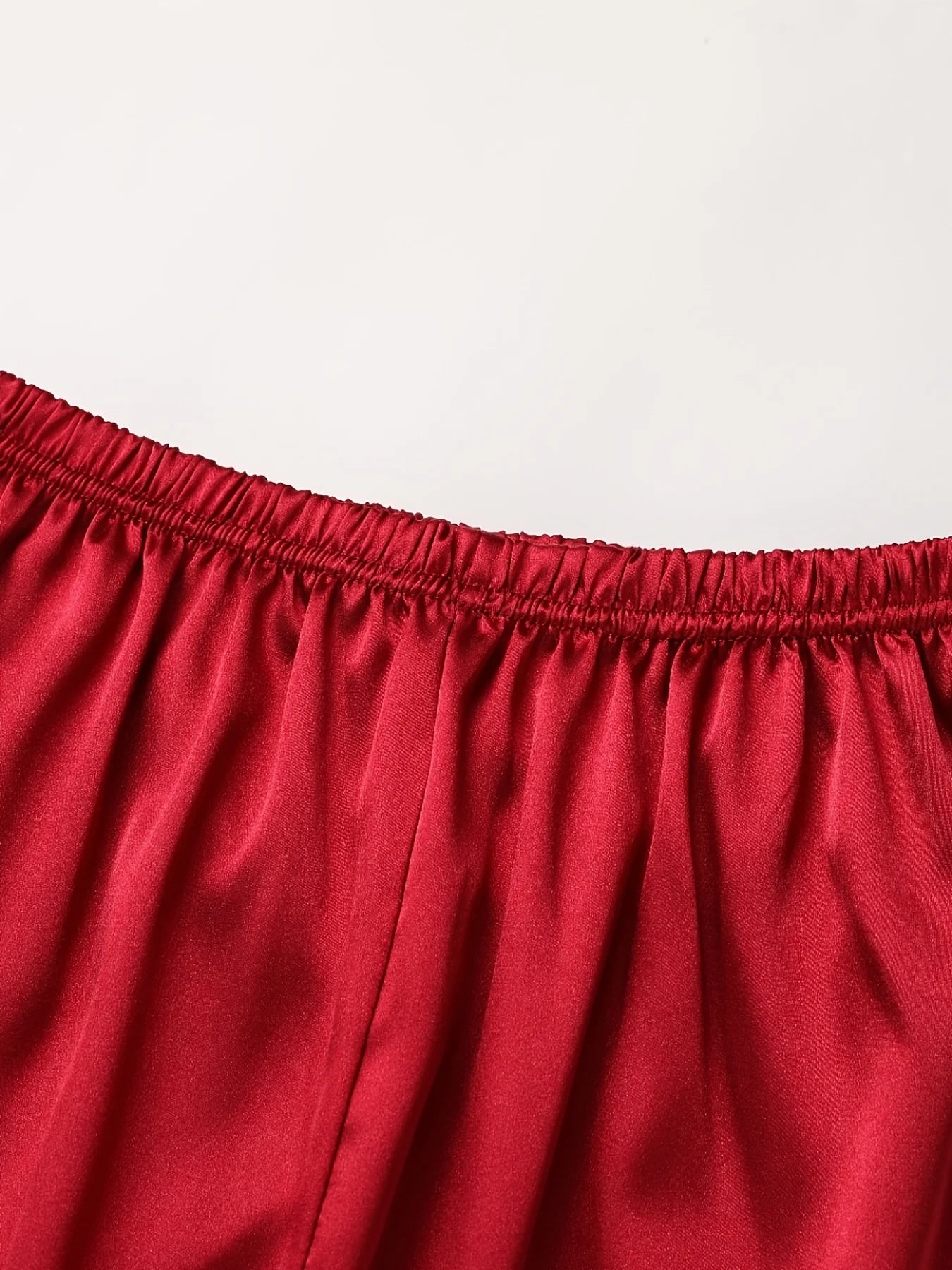 Conjunto de pijama liso de manga larga con botones y cuello tipo solapa, top y pantalones, conjunto de ropa de dormir y de estar para mujer