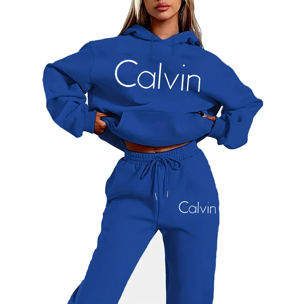 Conjunto deportivo con estampado de letras para mujer
