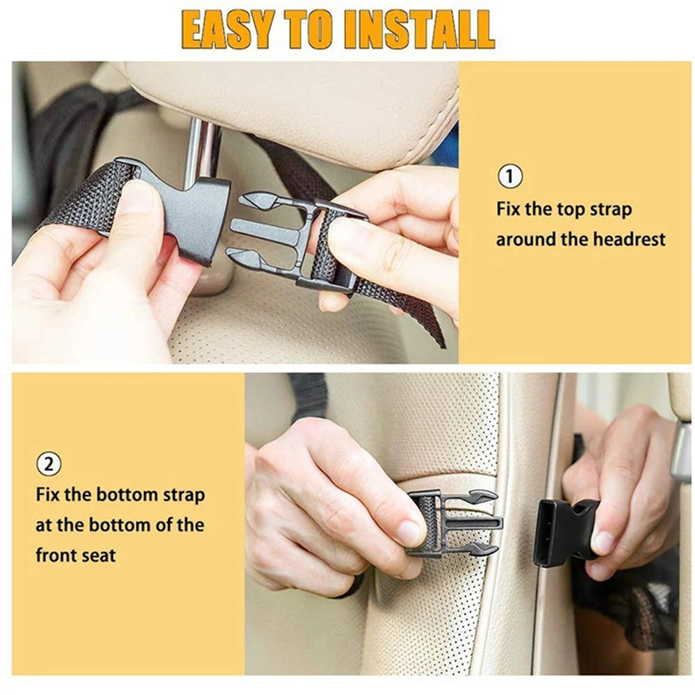 Organizador de respaldo de asiento de coche con soporte para tablet de pantalla táctil, bolsillos de almacenamiento automáticos, protectores de respaldo de asiento de coche para viajes de niños