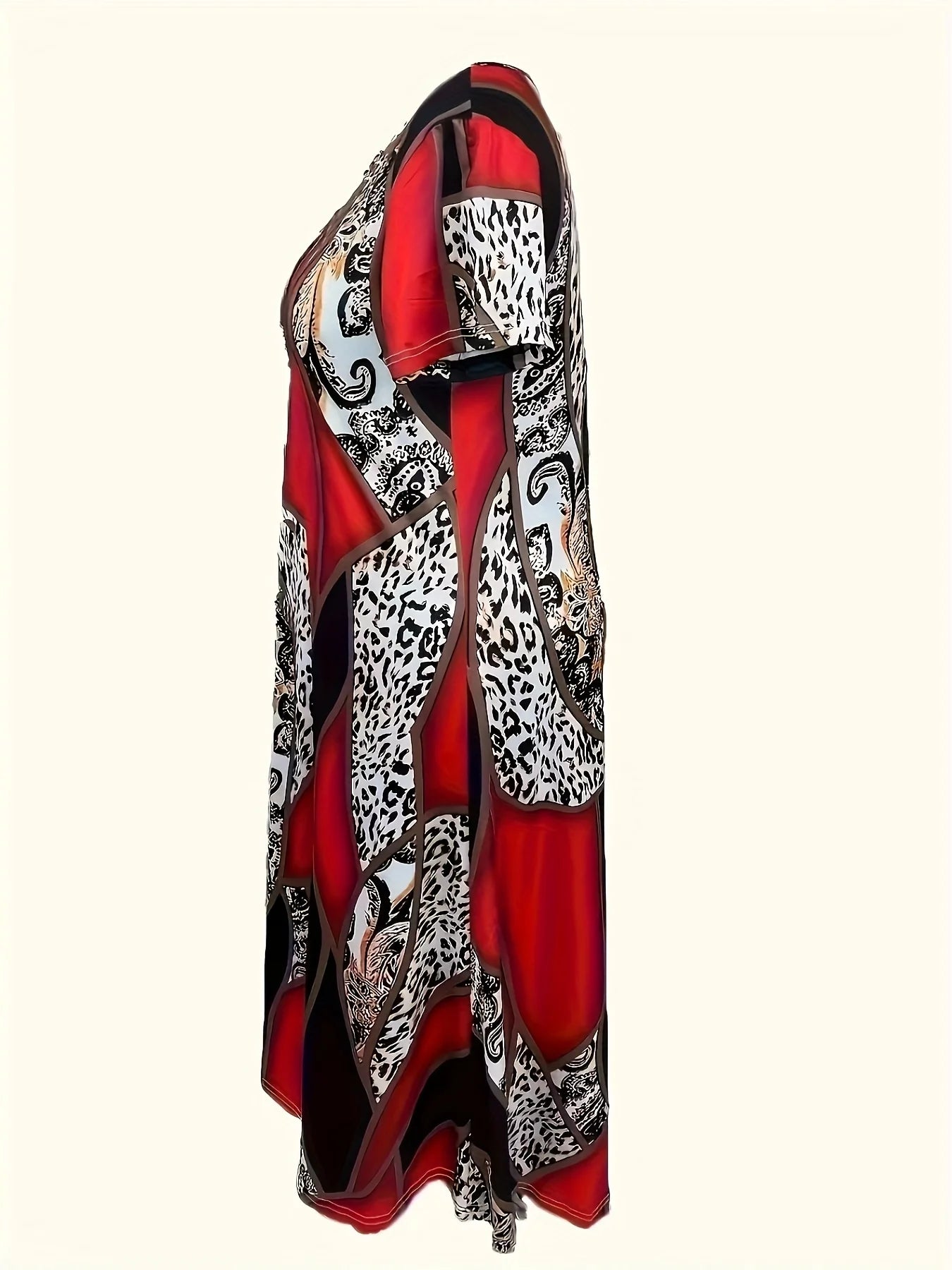 Women’s Leopard Patchwork Maxi Dress – Elegant, Bold & Perfect for Summer Style