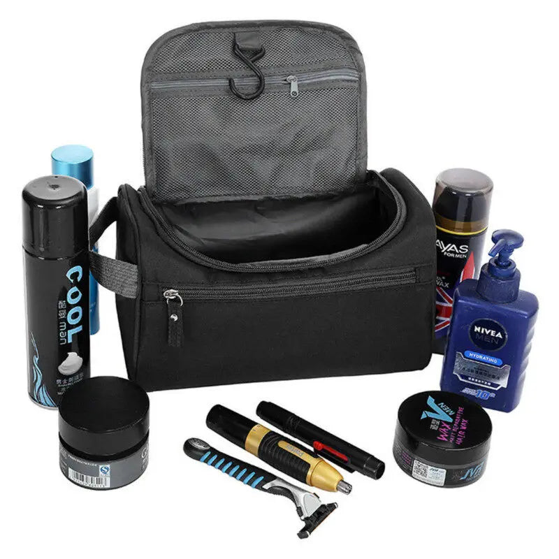 Bolsa de maquillaje portátil unisex, organizador de cosméticos impermeable de gran capacidad, neceser colgante para mujeres, hombres, lavado y afeitado