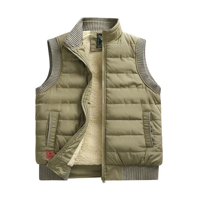 Chaleco de hombre, ligero, acolchado, grueso, sin mangas, chalecos polares, chaqueta de invierno para hombre, abrigo cálido, talla grande 6XL, para exteriores