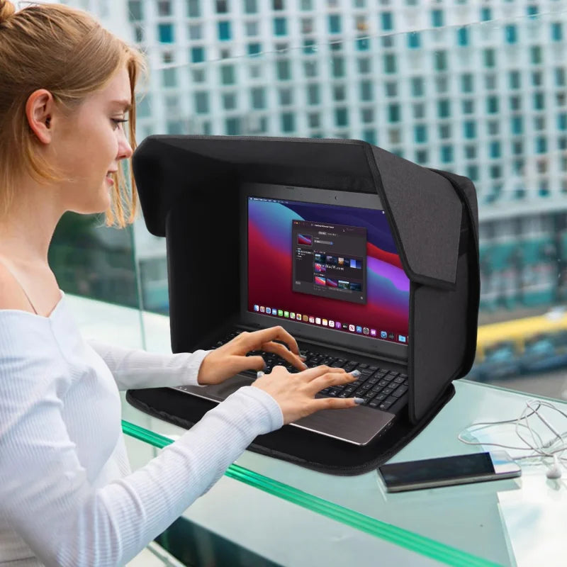 Solskjerm til bærbar PC, personvernskjerm, bærbar, sammenleggbar laptopveske, utendørs bruk, for Macbook, Lenovo, Dell, datatilbehør