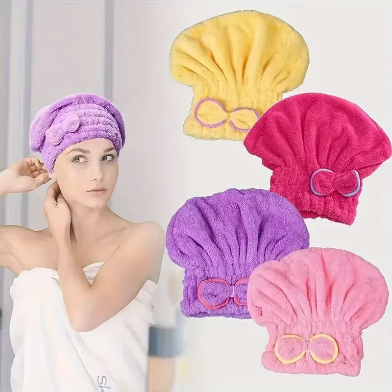 Bonnet de douche en microfibre à séchage rapide pour femme. Accessoire indispensable pour le spa et la salle de bain.