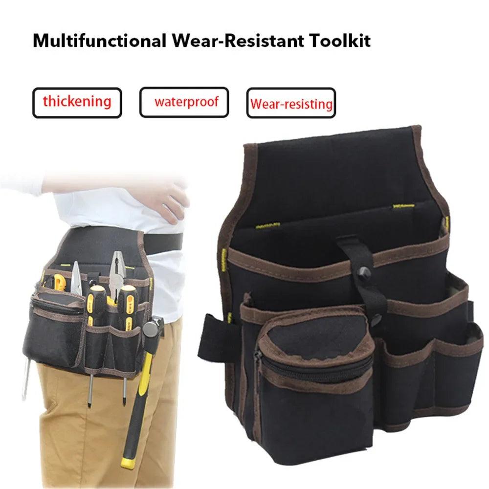 Bolso de almacenamiento de herramientas multifuncional, bolsa de cintura para electricista, kit de herramientas, taladro, bolsa de cintura, llave inglesa, destornillador, bolsas organizadoras de herramientas de ferretería