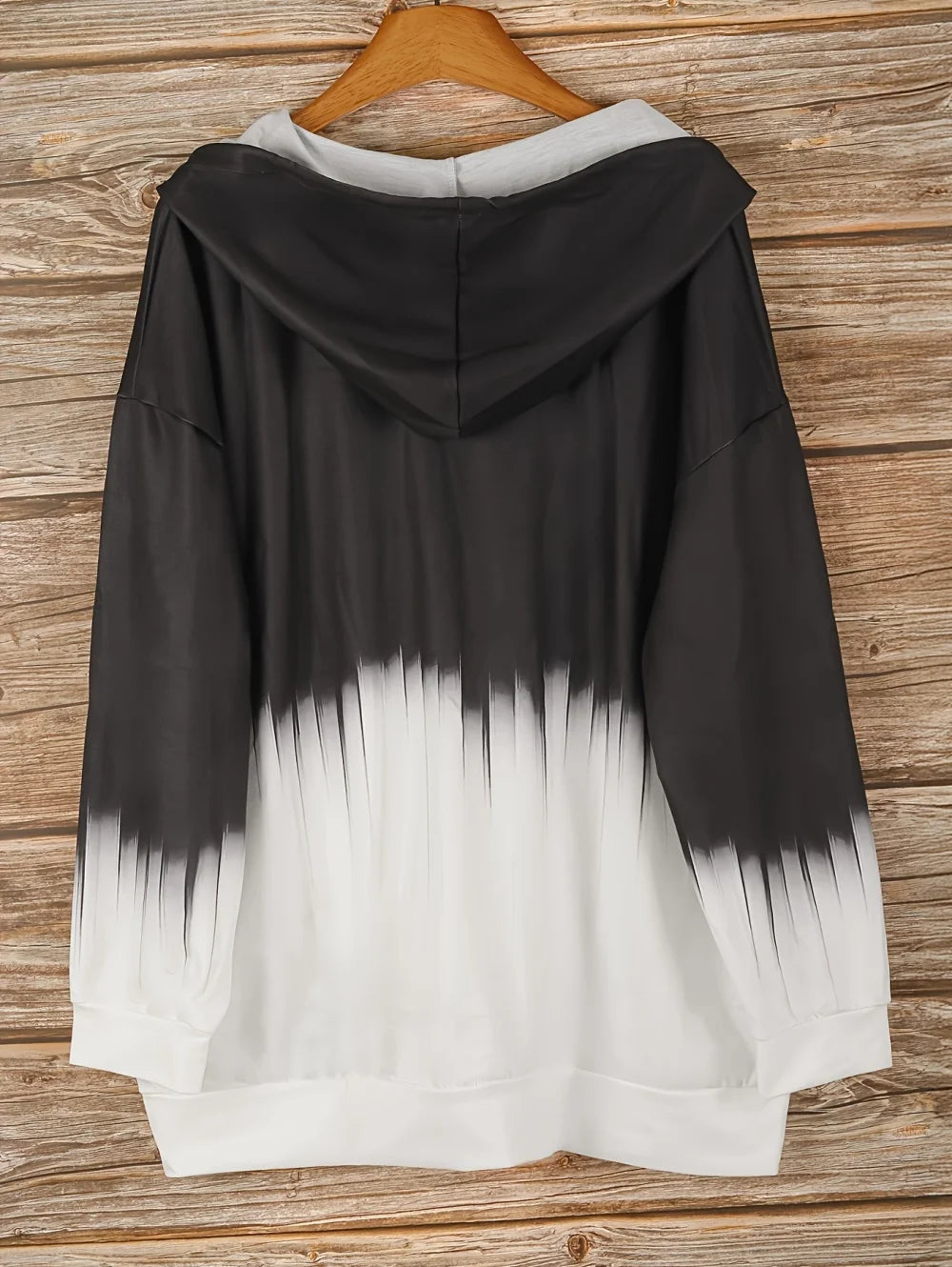 Sudadera con capucha y cremallera con degradado para mujer
