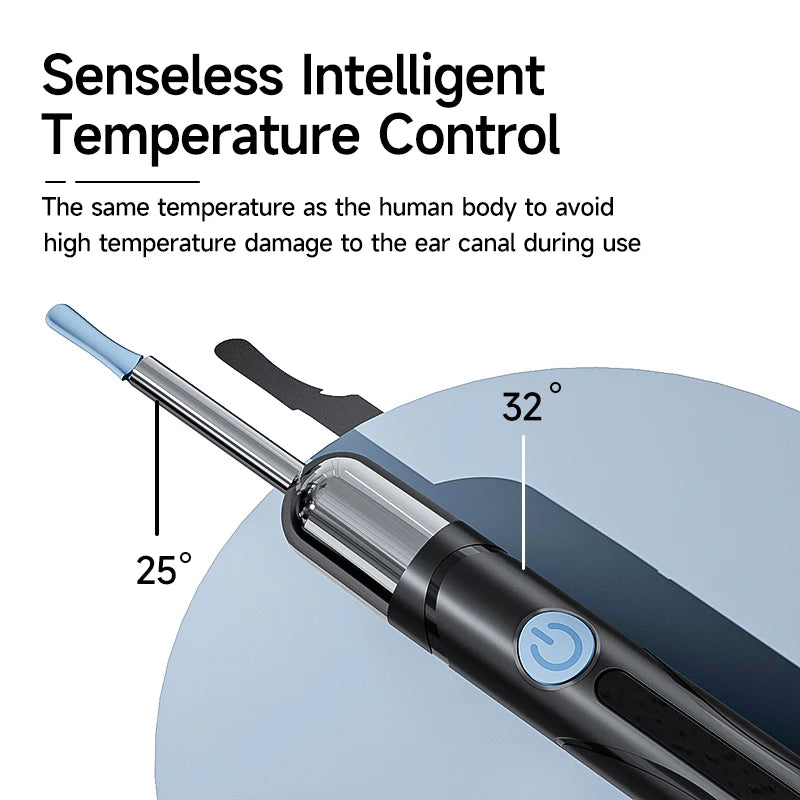Cámara de limpieza visual de oídos WIFI, removedor de cerumen digital con 6 LED, resistente al agua, 4.2MM HD1080P, estuche con cucharas para oídos