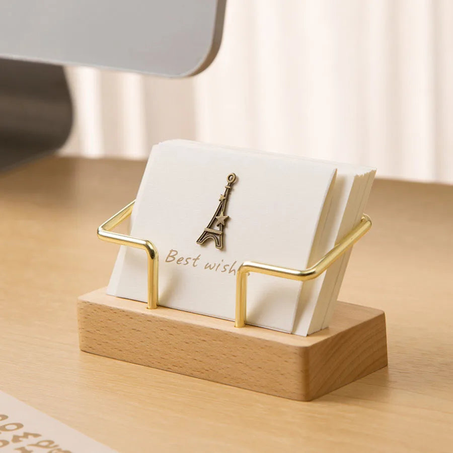 Tarjetero Organizador de Tarjetas de Negocio Soporte de Exhibición para Escritorio Accesorios de Oficina para Mostrador de Notas Estantería de Mesa Soporte de Madera para Tarjetas Almacenamiento en el Hogar