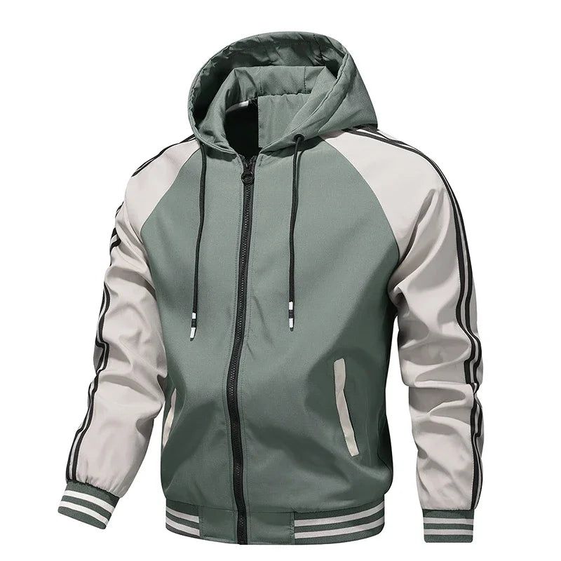 Veste de moto pour homme, coupe-vent haute performance, automne-printemps, à rayures