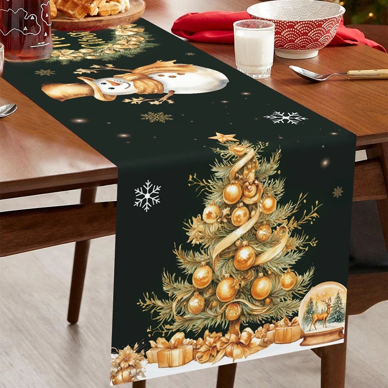 Camino de Mesa Navideño Decoración Fiesta de Navidad Camino de Mesa Papá Noel Muñeco de Nieve Navidad Natal Regalo de Año Nuevo