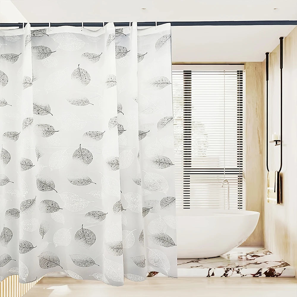 180-230cm Shower Curtains Waterproof Heavy Duty Thick Fabric Bath Curtain for Hotel Bathroom Bathtub Solid White Private Cover