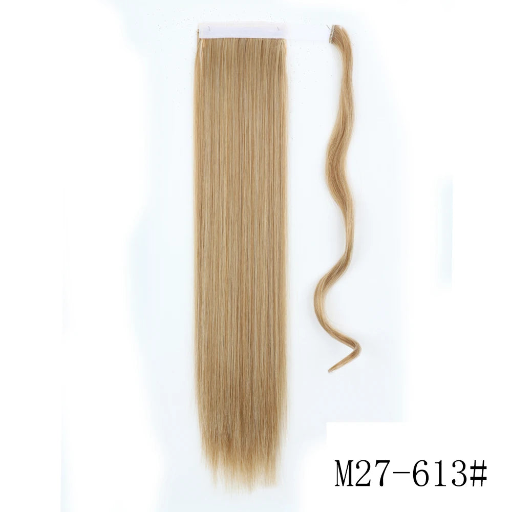 LISI GIRL Synthetic 22/34 Inches Wrap Ponytail Long Afro Curly Hair Extensions Hairpieces Pony Tail Fake Hair Heat Resistant
