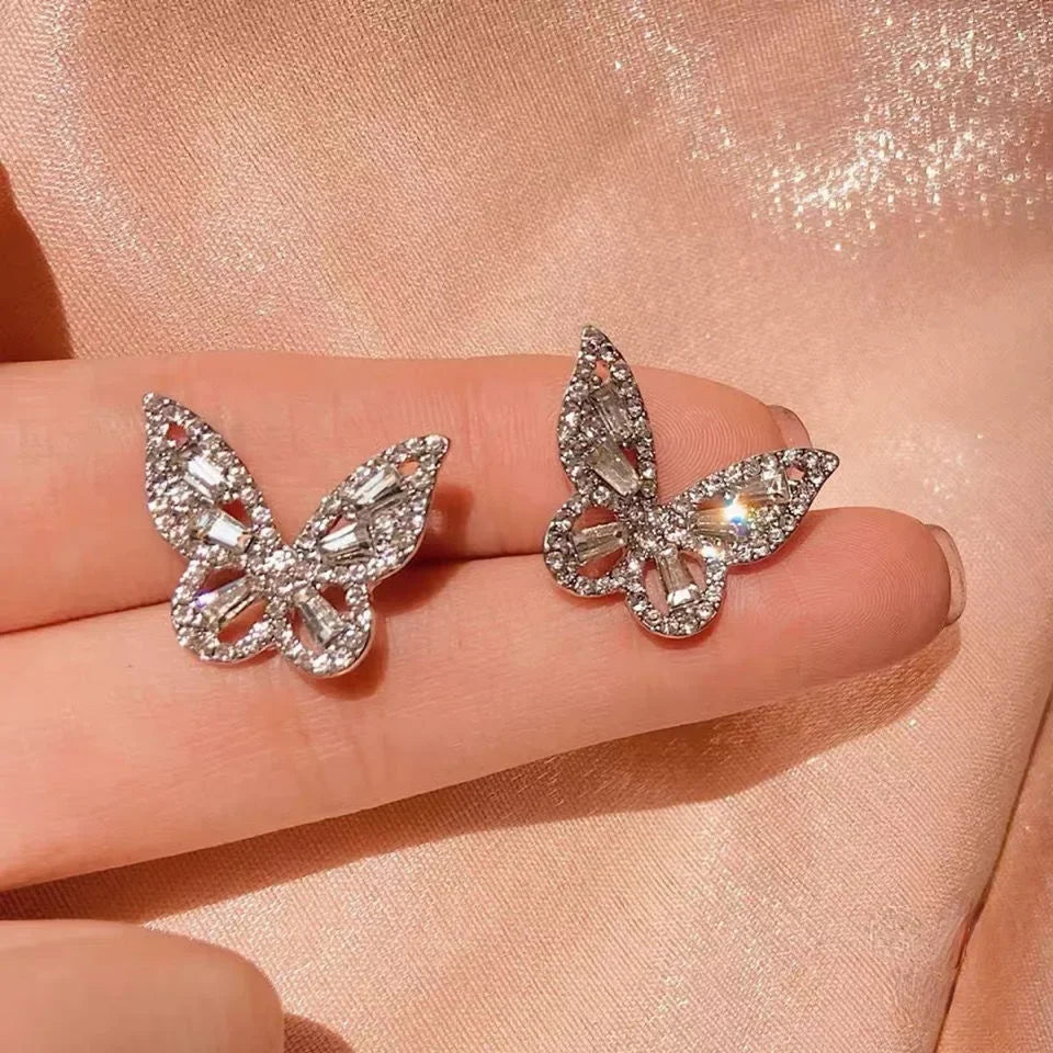 Nuevos exquisitos pendientes de circonita de colores en forma de corazón para mujer, pendientes de esmalte blanco a la moda con temperamento amoroso, joyería de boda