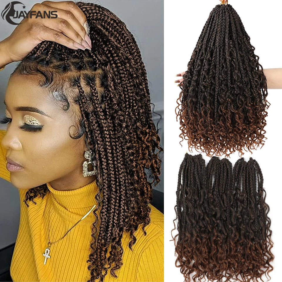 Goddess Box Braids Bob – Bohemian Style with Vibrant Ombre Colors