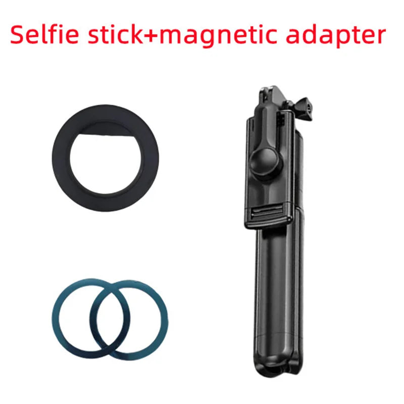 MEUYAG Magnetic Extendable Selfie Stick Tripod Holder Stand with Bluetooth Wireless Remote for Magsafe IPhone Android Monopod