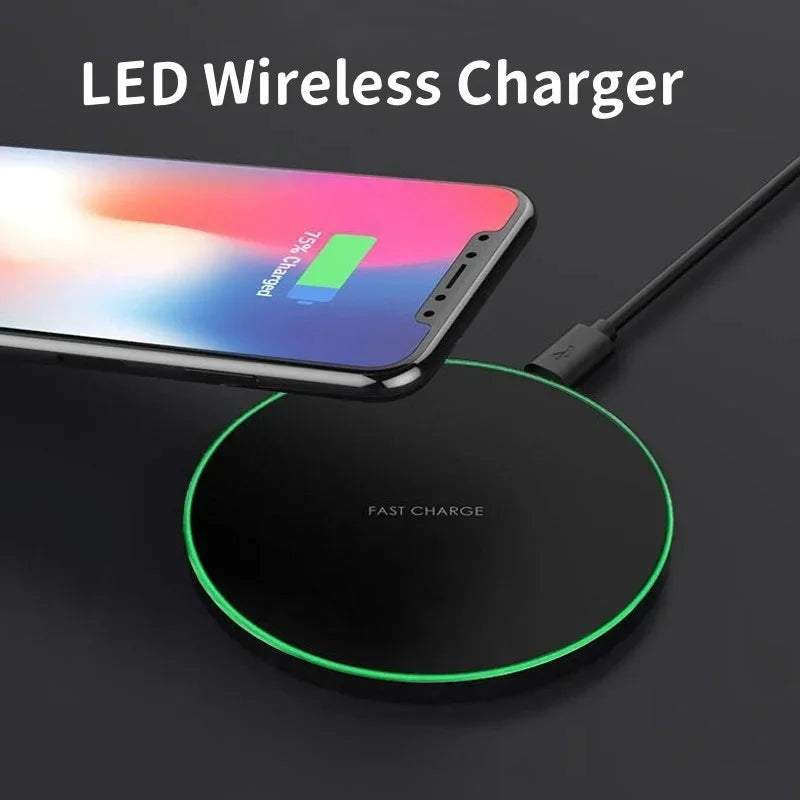 15W Wireless Charger Pad Fast Charge For Magsafe iPhone Oneplus Xiaomi Huawei Samsung Phone Earphone Ultra-Thin Charging Adapter