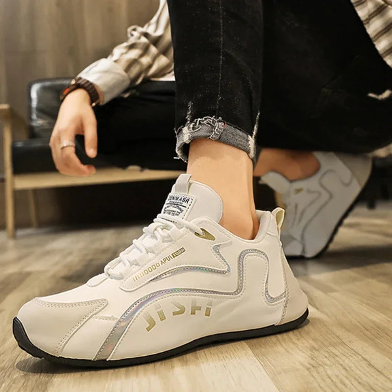 Fashion Men's Sneakers Leather Casual Sports Shoes for Men Lightweight Non-slip Tenis Shoes Outdoor Breathable Men Running Shoes