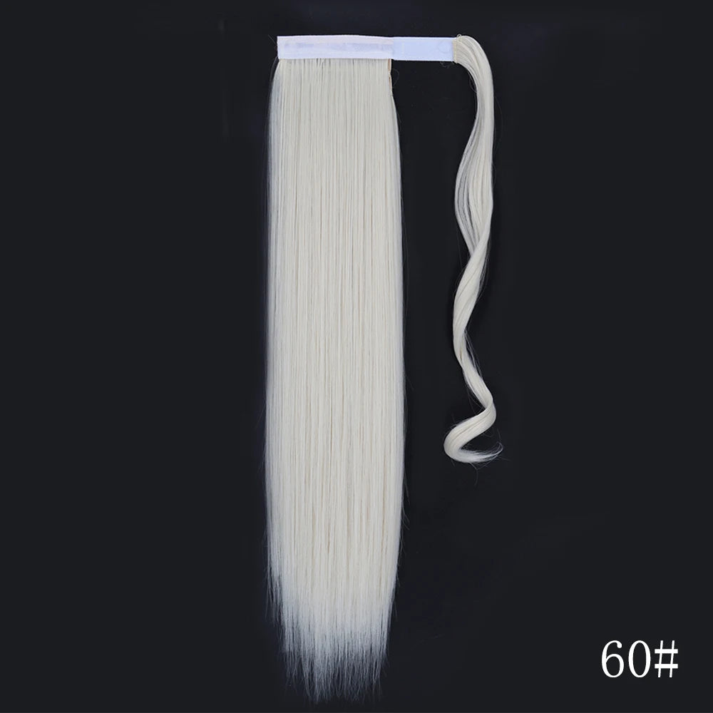 LISI GIRL Synthetic 22/34 Inches Wrap Ponytail Long Afro Curly Hair Extensions Hairpieces Pony Tail Fake Hair Heat Resistant