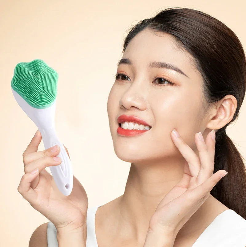 Cepillo de limpieza facial de silicona, limpiador facial, removedor de espinillas, herramienta de maquillaje, cabezal de cepillo con puntos adhesivos densos, cepillos faciales