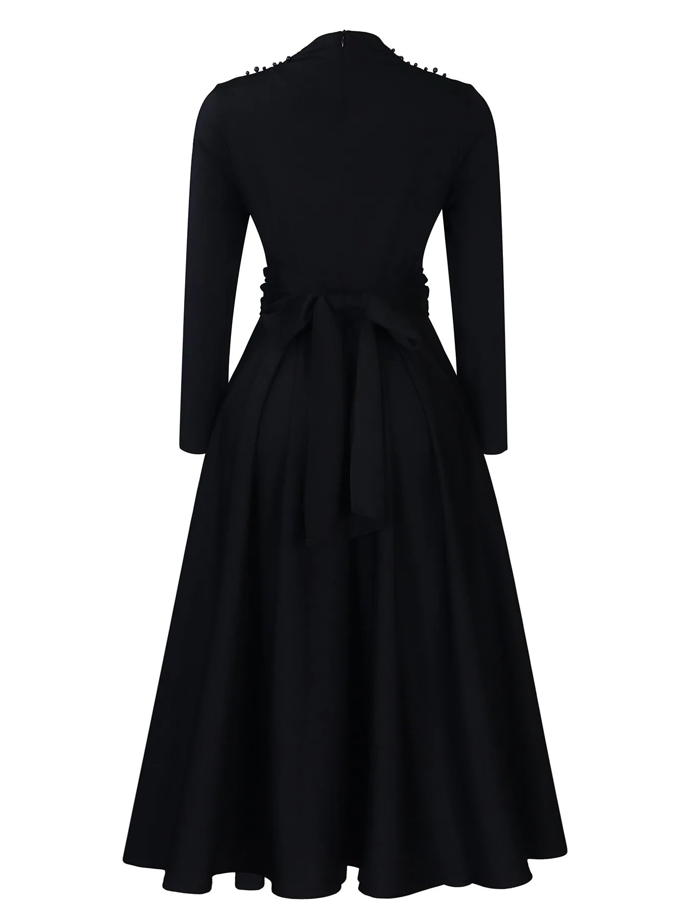 Vestido Elegante Africano para Mujer, Vestidos de Noche con Cuello Alto y Cuentas a la Moda, Vestido Delgado de Temperamento para Mujer, Vestidos Casuales de Manga Larga
