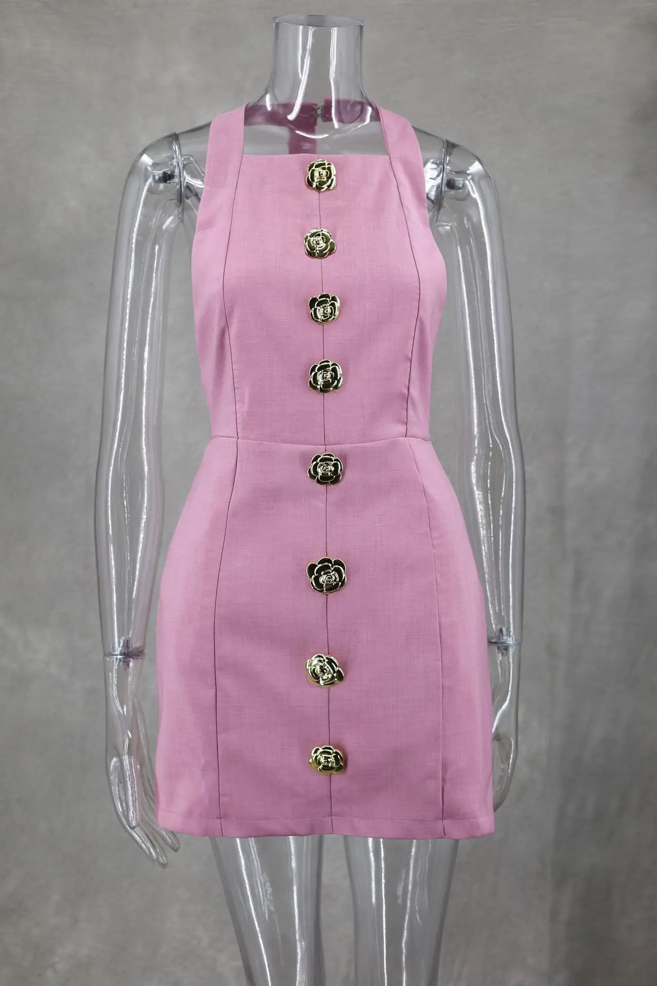 Elegante Vestido Blanco sin Mangas con Cuello Halter para Mujer, Vestido Mini Sexy sin Espalda para Fiesta en Club, Vestido de Verano Nuevo para Mujer