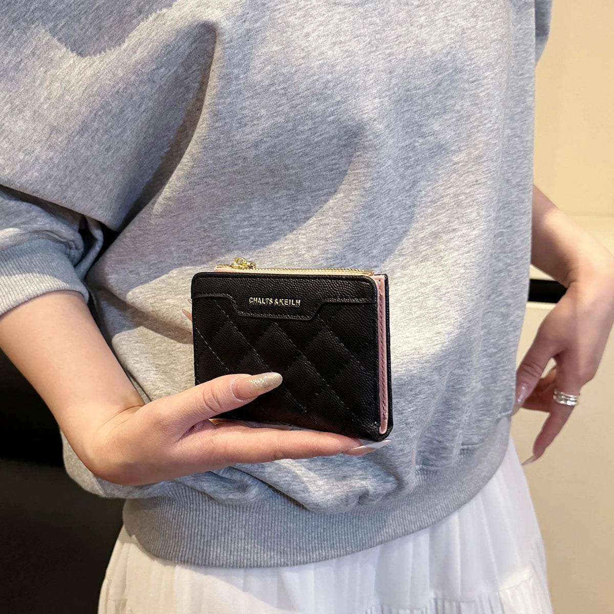 Carteras de diseño de lujo para mujer, tarjetero multifunción de piel sintética, cartera pequeña de mujer