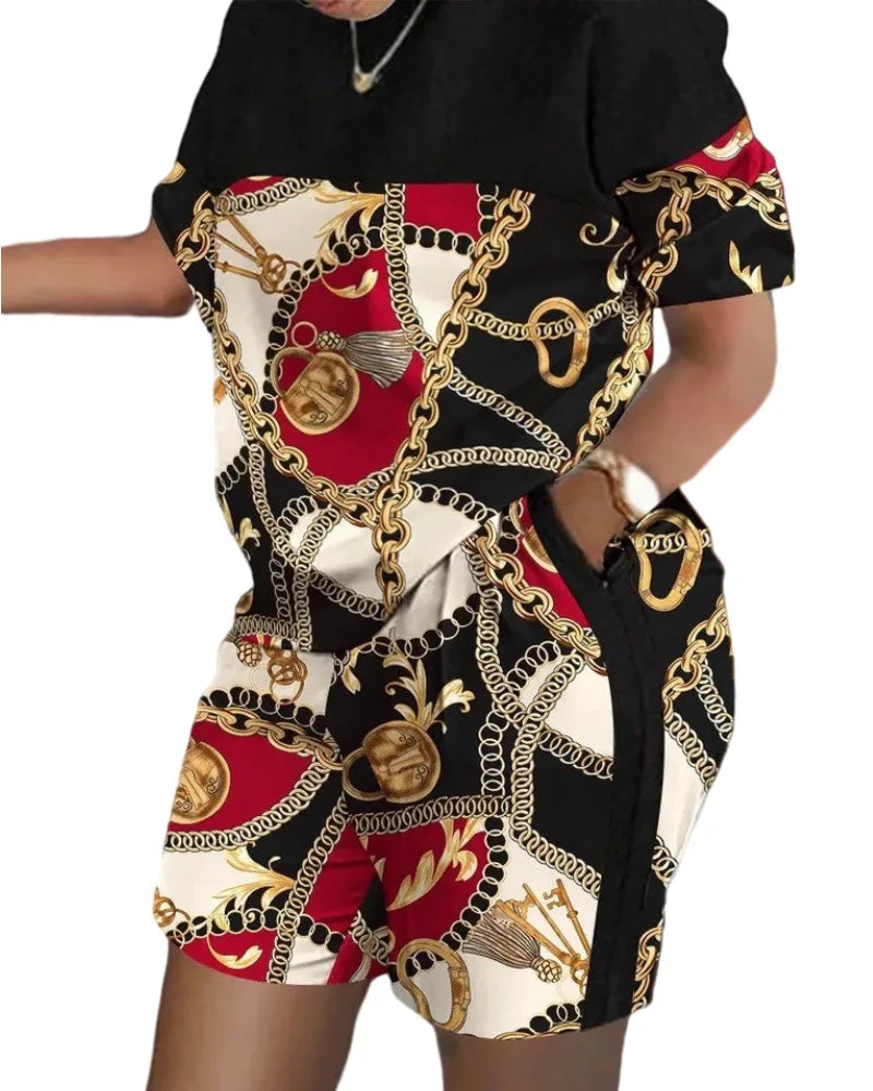 Summer Printed Two-Piece Set