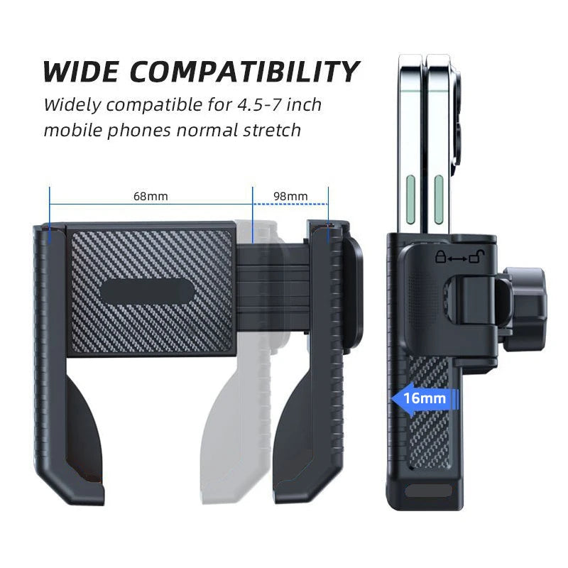 Support de téléphone portable pour vélo et moto, clip de fixation pour guidon, support GPS antichoc pour téléphones de 4,5 à 7 pouces