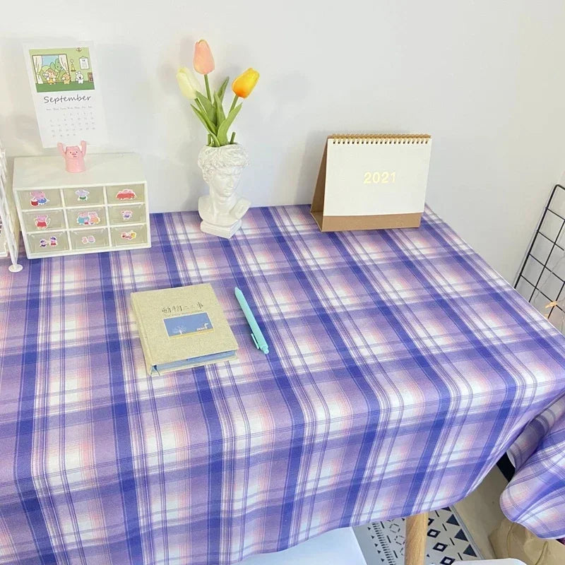 Mantel de tela escocesa, tapete de escritorio, mantel a prueba de polvo para mesa de comedor, protector de muebles, tapete de picnic, tapete para tocador
