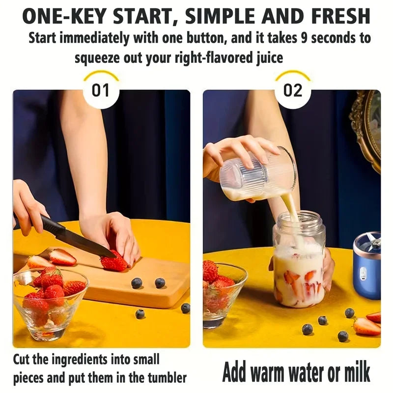 6-bladers 400 ml bærbar blender elektrisk juicer kopp for reise bærbar juicer mikser usb fersk fruktjuice blender smoothie
