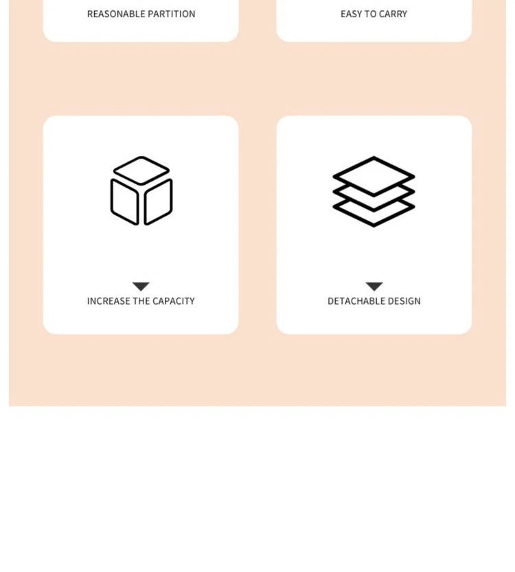 Bolsas de maquillaje desmontables, 4 piezas en 1, neceser portátil de viaje plegable y separable, organizador de almacenamiento de artículos de tocador, bolsa de maquillaje nueva