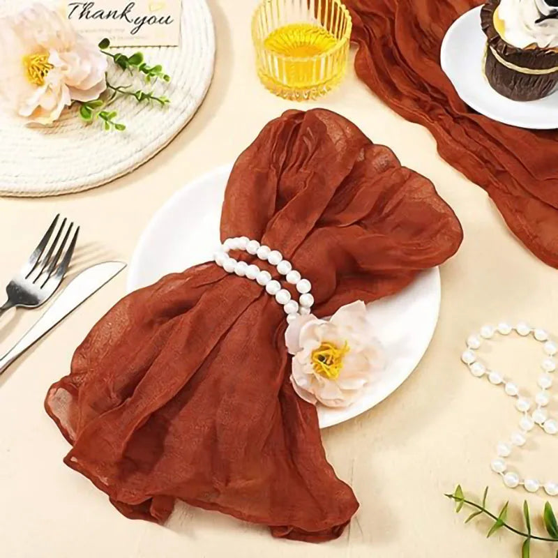 Servilletas arrugadas de 6 piezas Servilletas de algodón suave Servilletas decorativas de tela para bodas, fiestas, uso diario familiar